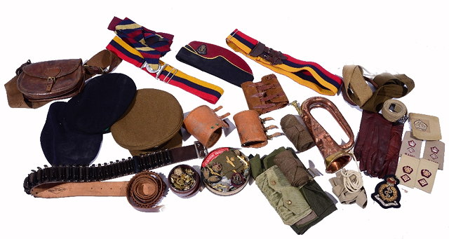 Appraisal: A COLLECTION OF MILITARY UNIFORM AND ACCESSORIES TO INCLUDE a