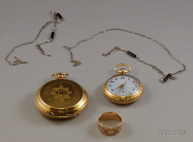 Appraisal: Two Swiss kt Gold Pocket Watches including a Jules Huguenin