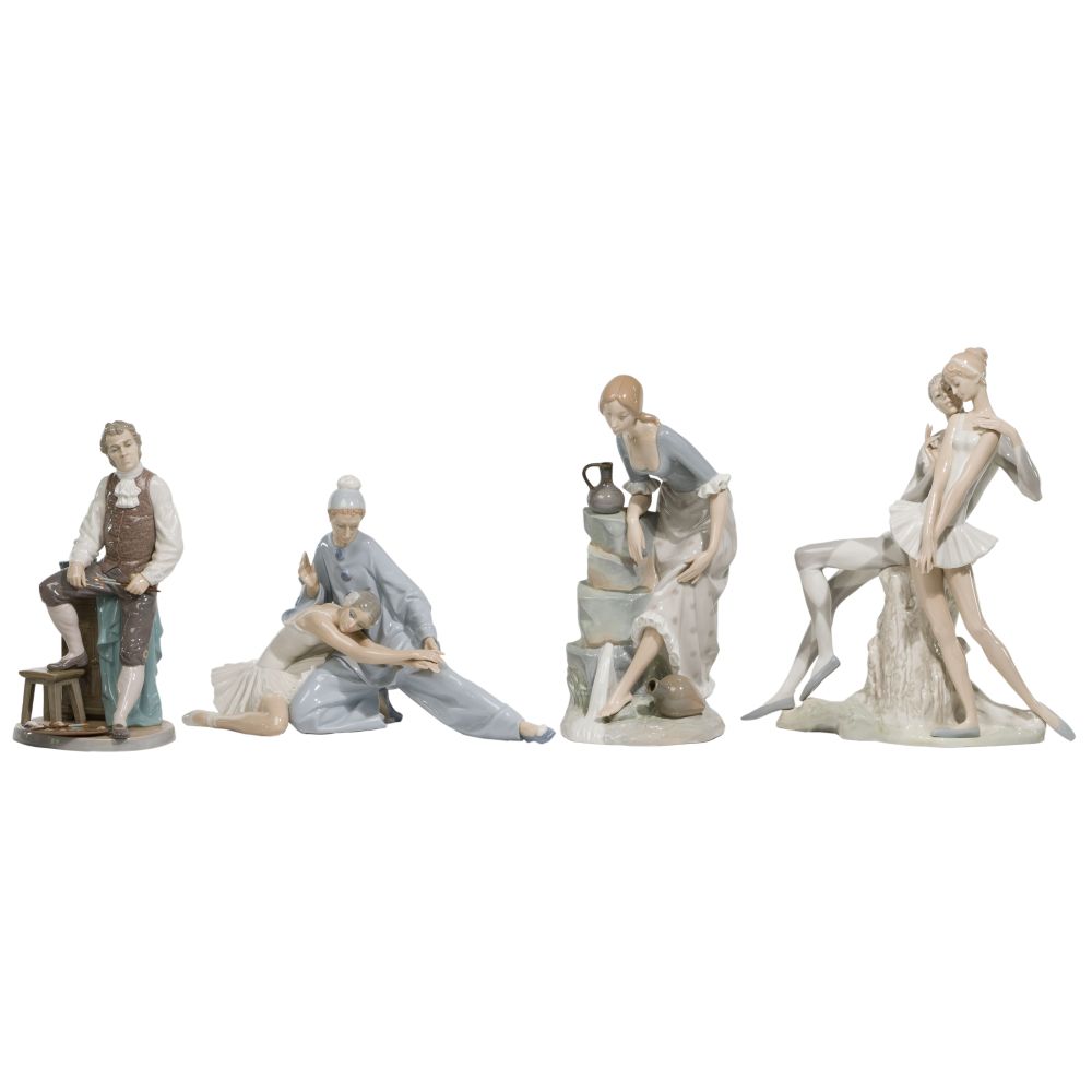 Appraisal: LLADRO FIGURINE ASSORTMENT items including Artistic Endeavor glazed retired Closing