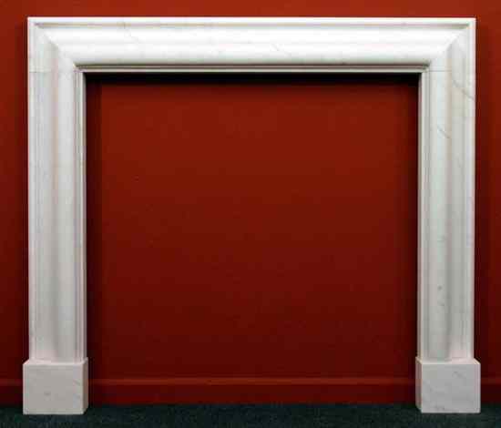 Appraisal: A White Marble Fireplace Surround having a molded profile across