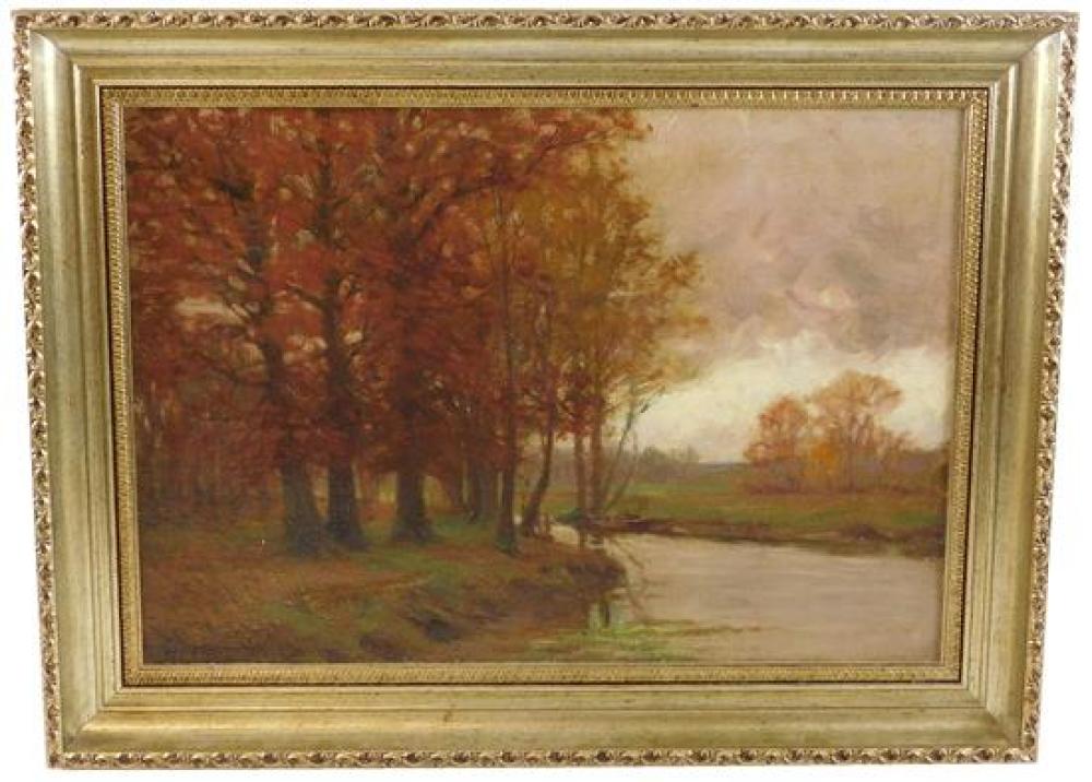 Appraisal: William Merritt Post American - Autumn Landscape oil on canvas