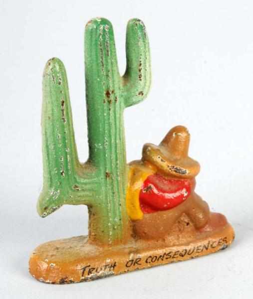 Appraisal: Cast Iron Mexican by Cactus Bottle Opener Description Made by