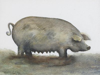 Appraisal: Tim Moore th Century Study of a sow Signed and