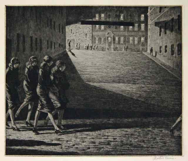 Appraisal: Martin Lewis American - SHADOWS ON THE RAMPsigned in pencil