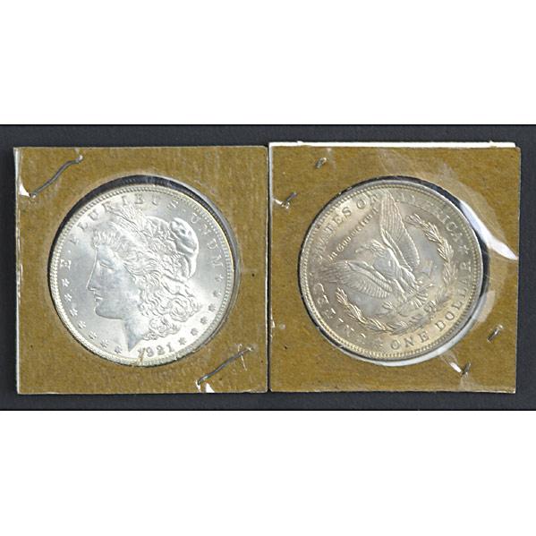 Appraisal: AMERICAN SILVER DOLLARS - Eighty-seven coins include a high relief