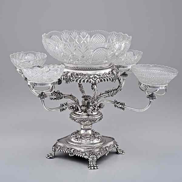 Appraisal: Sheffield Epergne English ca s an unmarked silver on copper