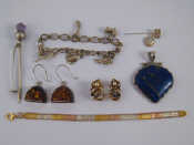 Appraisal: A mixed lot of white metal tests silver jewellery comprising