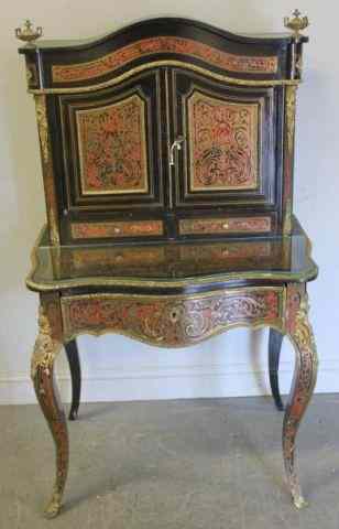 Appraisal: th Century French Bronze Boulle Bonheur du Jour From a