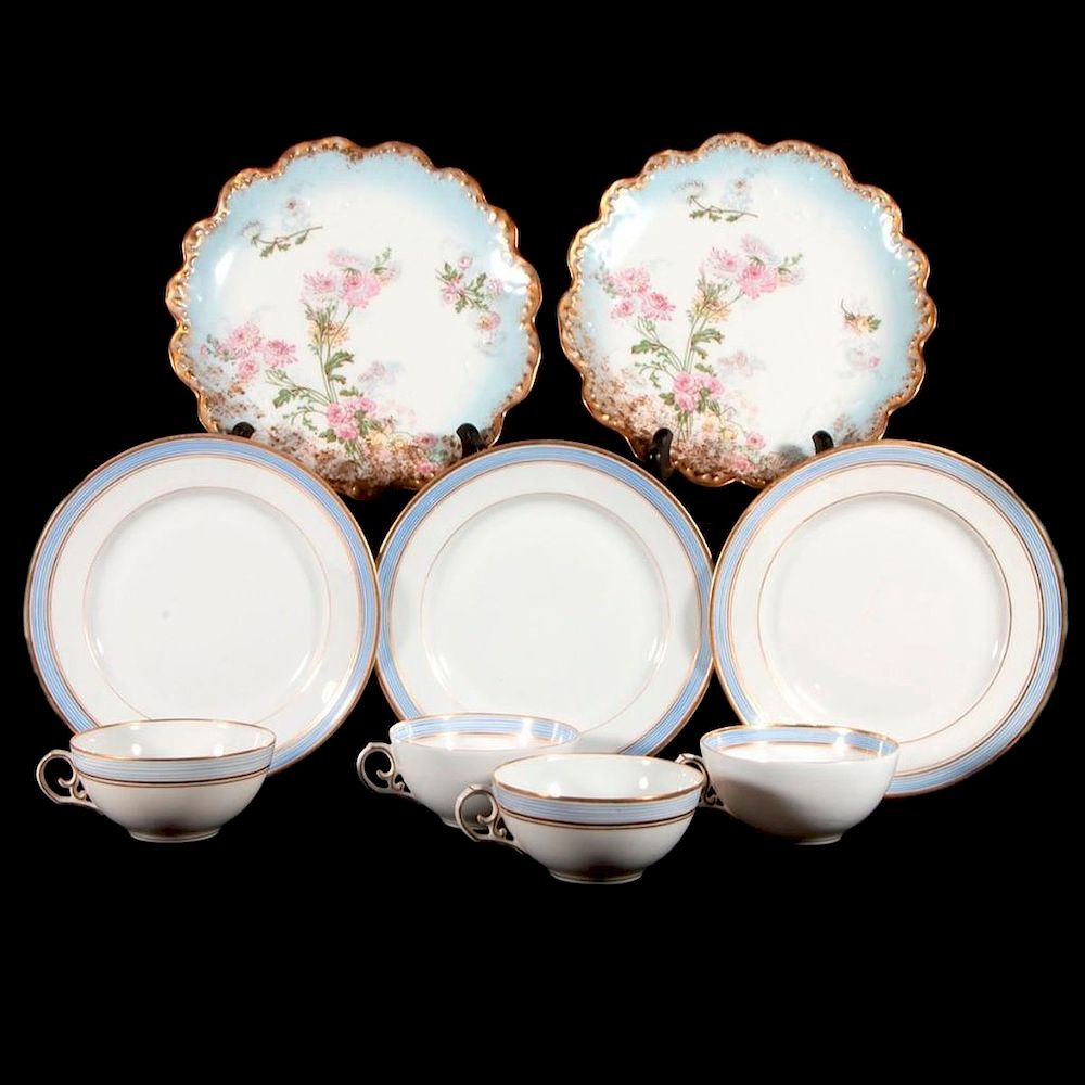 Appraisal: A Royal Copenhagen tea set and twelve French cake plates