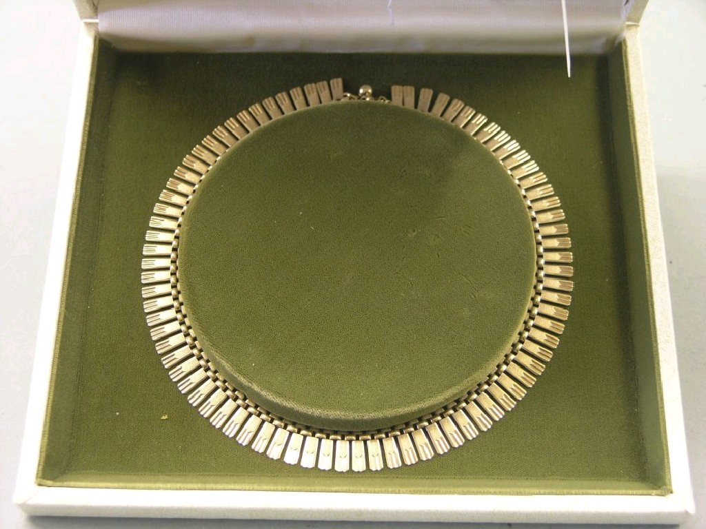 Appraisal: A ct gold necklace grams in original box