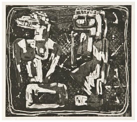 Appraisal: Louise Nevelson - One Ancient Figures B Etching with aquatint