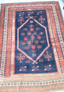 Appraisal: Belouch Oriental throw rug wear ' x ' Provenance The