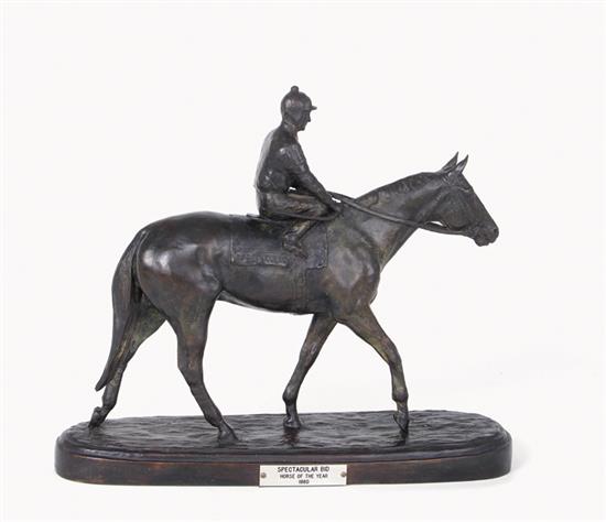 Appraisal: June Harrah American - SPECTACULAR BID bronze marked ROMAN BRONZE