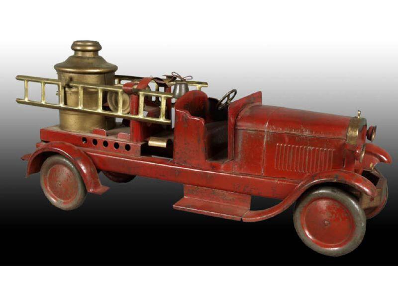 Appraisal: Pressed Steel Turner Fire Pumper Truck Toy Description '' L