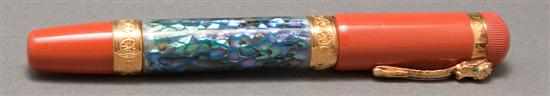 Appraisal: 'Ancora Italia'' gold and mother-of-pearl fountain pen Estimate - Pen