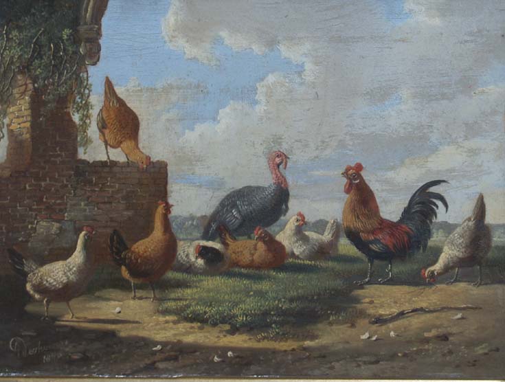 Appraisal: Albertus Verhoesen Dutch - Turkey and Other Fowl Signed A