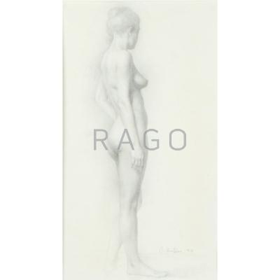 Appraisal: DAVID SHEVLINO ETC American b Standing nude drawing on paper