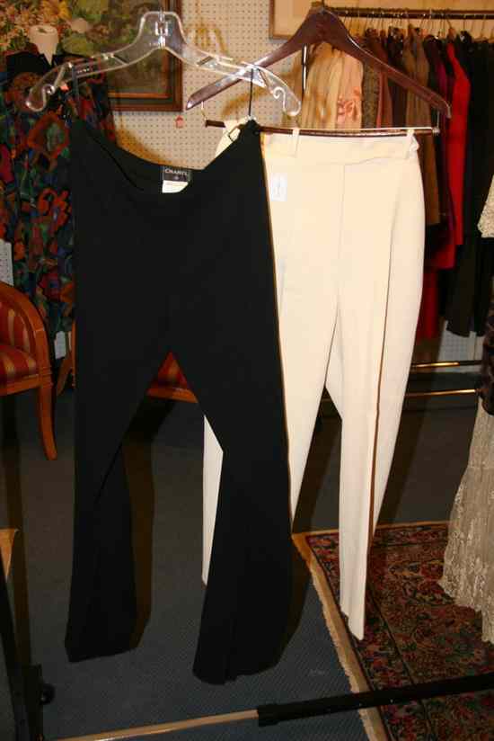 Appraisal: TWO PAIR CHANEL PANTS Size Including ecru Autumn new with