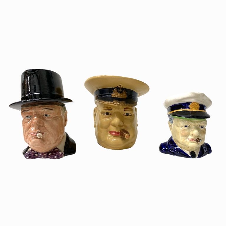 Appraisal: Winston Churchill Jugs by Royal Winton Winston Churchill Character Jugs