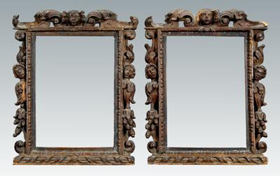 Appraisal: Pair th century Italian frames Sansovino-style scrolls with putti and