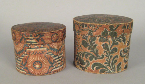 Appraisal: Two wallpaper covered boxes th c h w and h