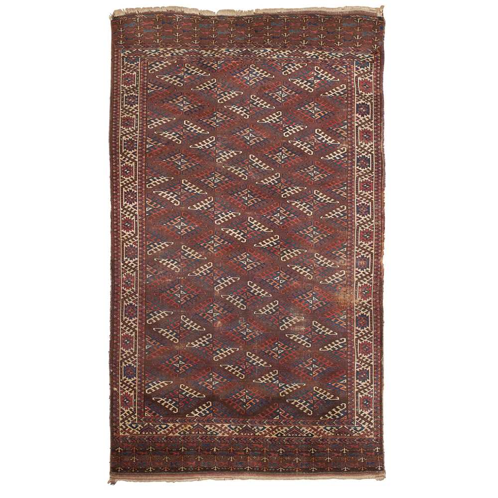 Appraisal: YOMUT CARPET TURKMENISTAN LATE TH EARLY TH CENTURY the brown