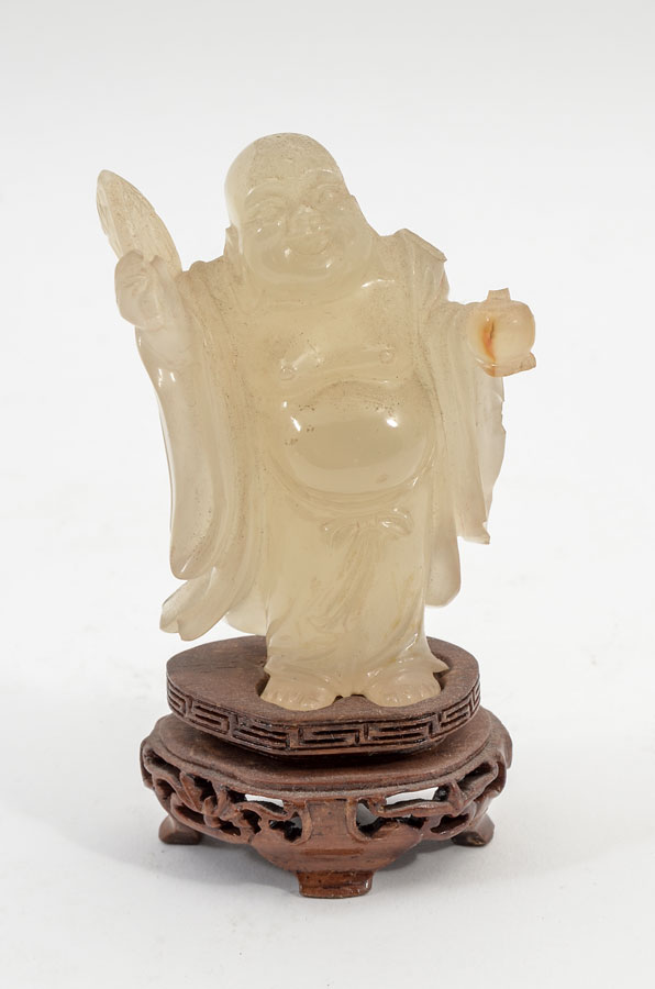 Appraisal: CARVED JADEITE FIGURAL HAPPY BUDDHA OR HOTEI Carved jadeite or