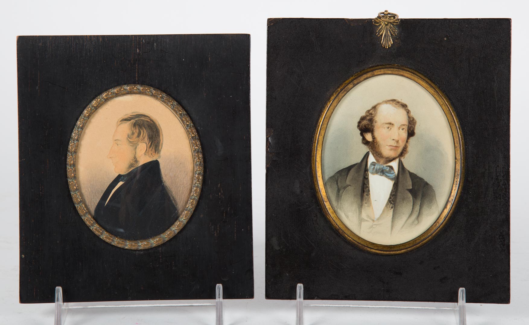 Appraisal: American School th c Two miniature portraits portrait of young