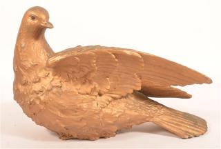 Appraisal: Gilt Painted Molded Resin Figure of a Dove Signed Universal