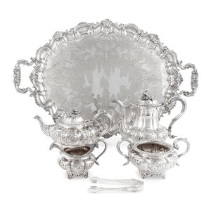 Appraisal: A Victorian Silver Four-Piece Tea and Coffee Service Hanksworth Eyre