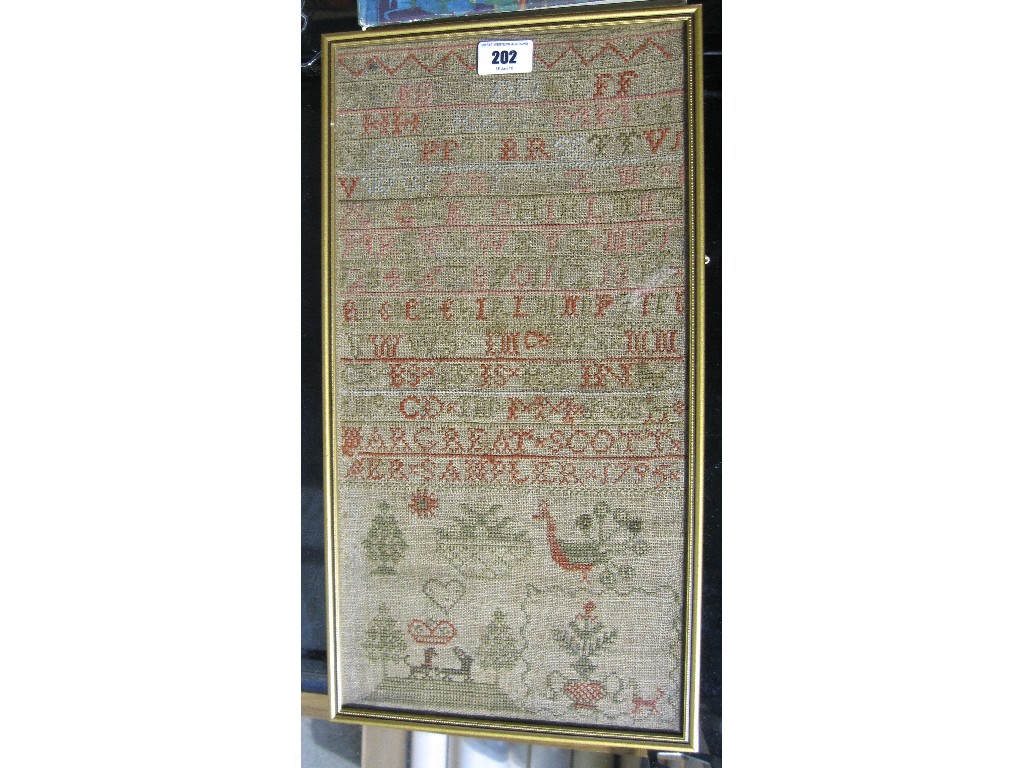 Appraisal: Framed sampler dated