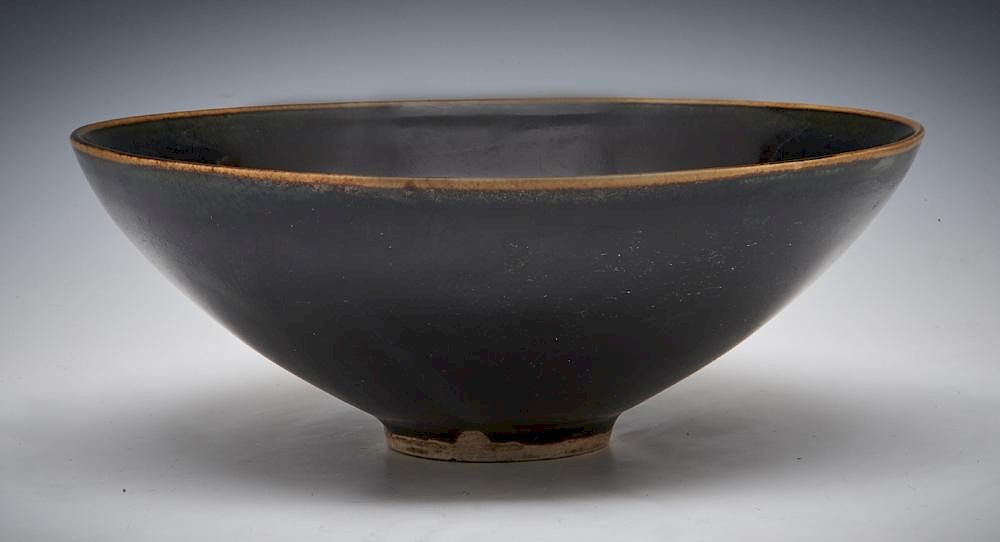 Appraisal: Large Ding Black Glazed Bowl Large Ding Black Glazed Bowl