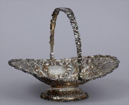 Appraisal: AMERICAN ARMORIAL SILVER BREAD BASKET BY R RAIT Repouss and