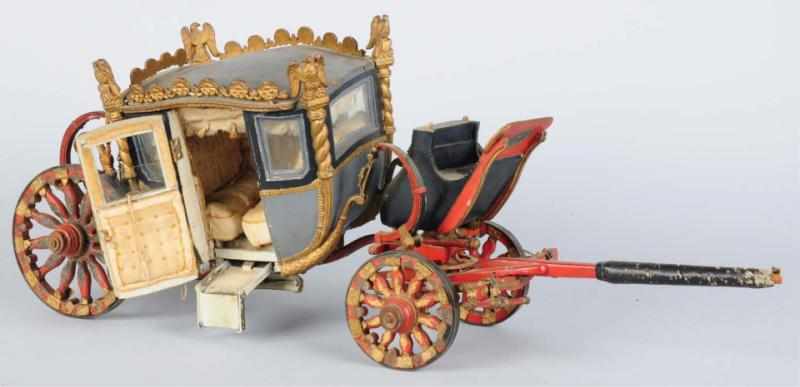 Appraisal: Cinderella Wooden Coach Circa Quite ornate Condition Excellent Size L