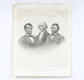 Appraisal: Our Three Great Presidents and Henry Clay print from a