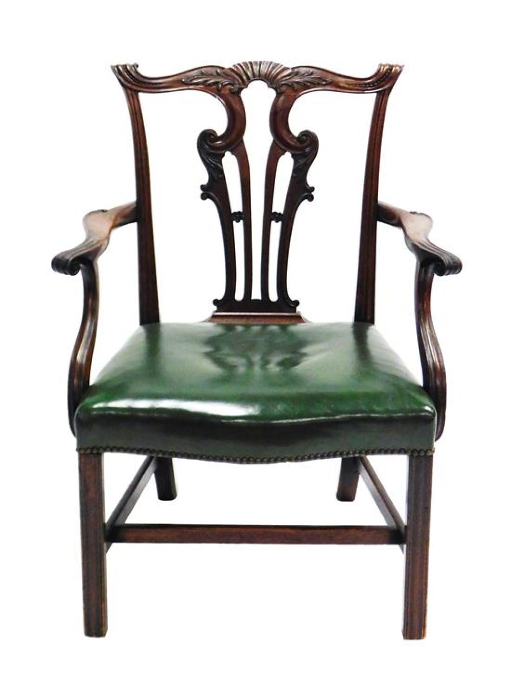 Appraisal: George III open armchair English c mahogany Norman Adams Ltd