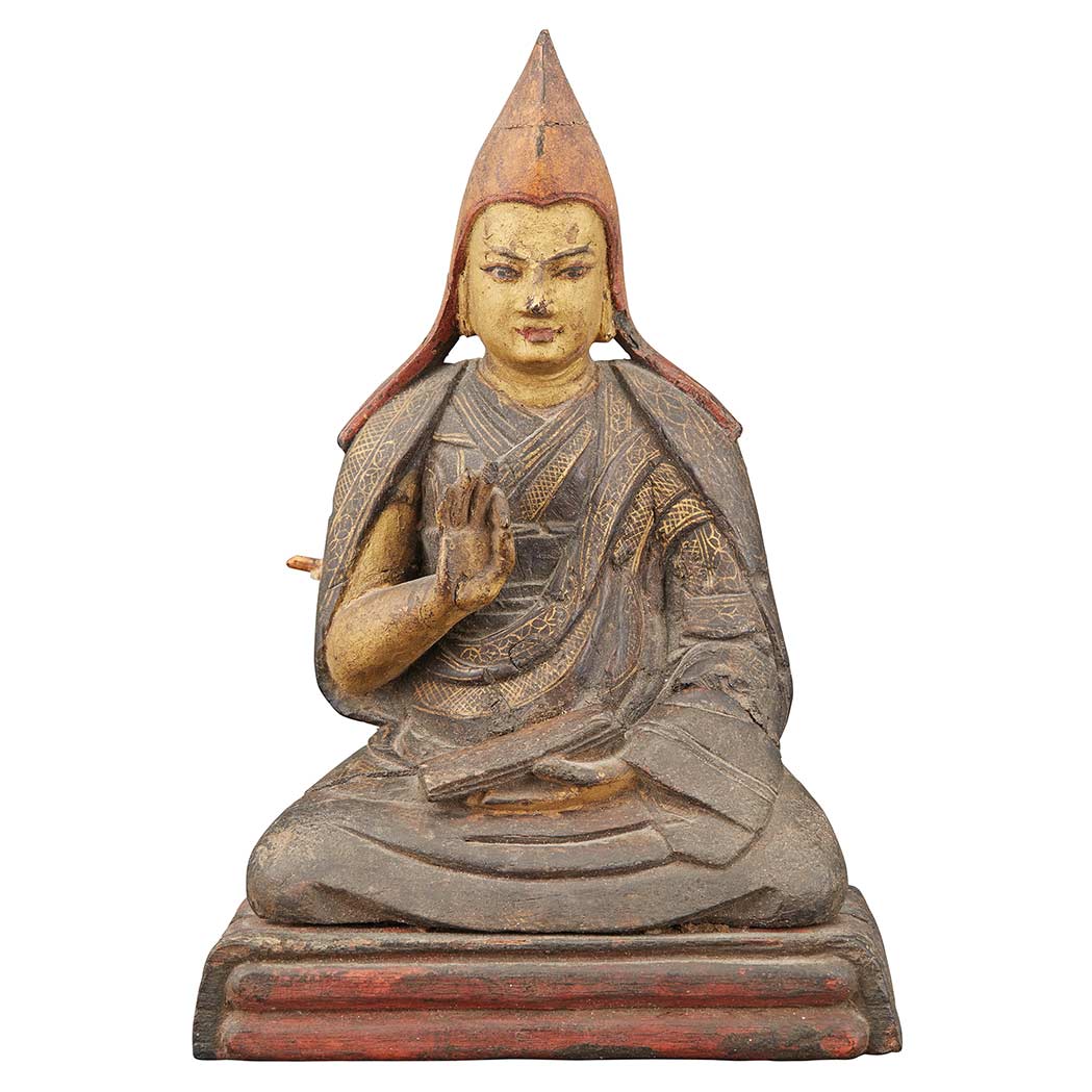 Appraisal: Sino-Tibetan Zitan Tsong Khapa th Century Seated in dhyanasana on