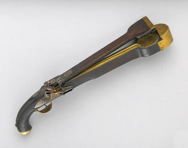 Appraisal: An unmarked French naval flintlock flare pistolfirst quarter th century