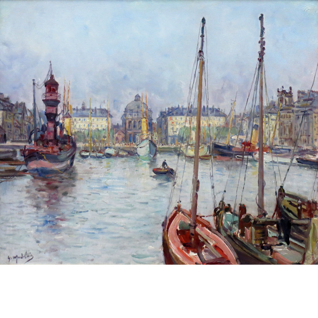 Appraisal: Gustave Madelain French - Le Havre Bassin du Commerce Place