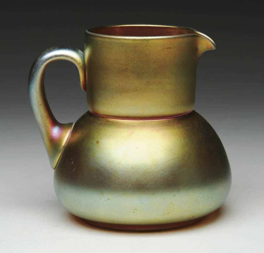 Appraisal: STEUBEN AURENE PITCHER Nice Steuben pitcher is iridescent gold aurene