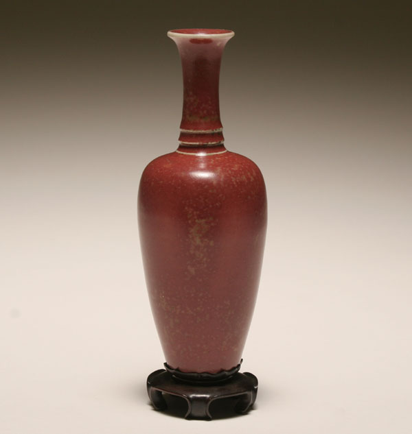 Appraisal: Chinese th century porcelain vase in peach-bloom glaze with three