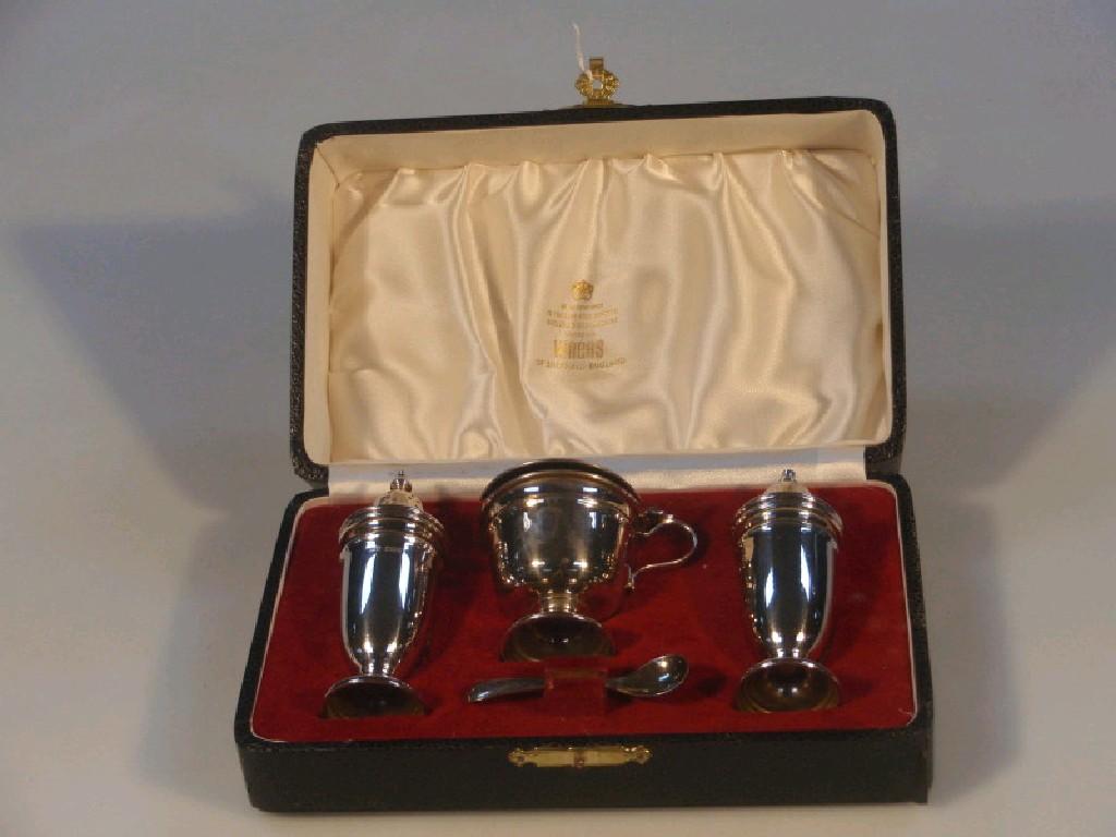 Appraisal: A modern silver cruet set by Viners Sheffield comprising salt