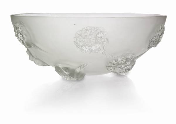 Appraisal: A Ren Lalique frosted molded glass coupe Tournon Marcilhac model