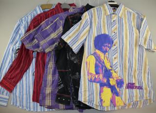 Appraisal: Six Music related shirts Sex Pistols Size L three Jimi