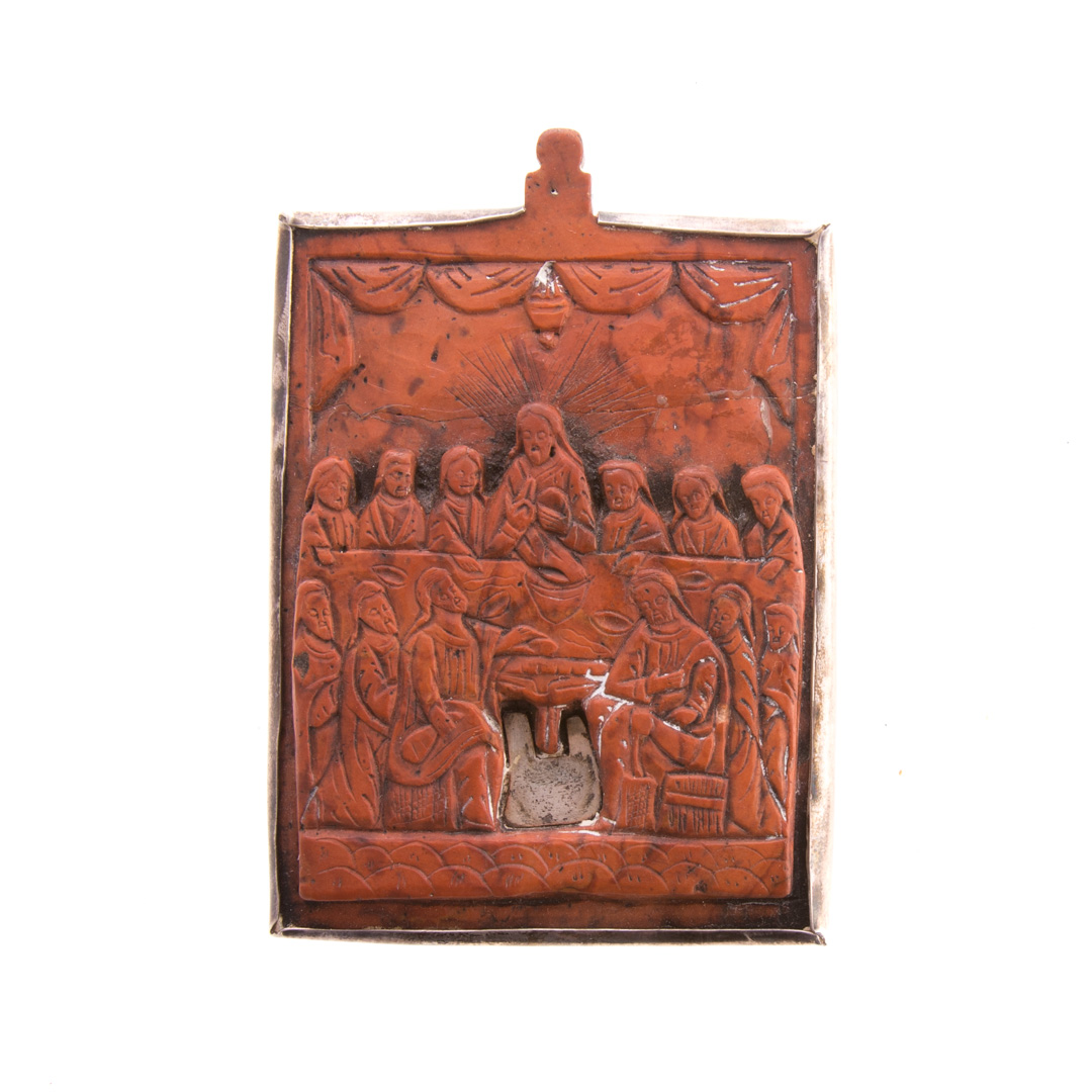 Appraisal: Continental carved wax Last Supper miniature th century possibly Russian