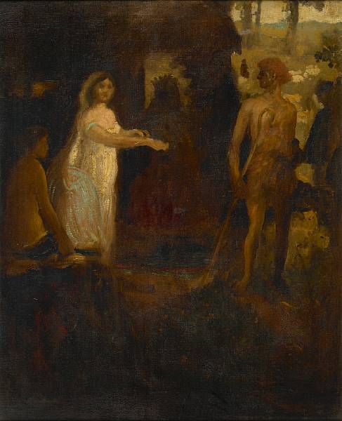 Appraisal: Arthur Bowen Davies American - Allegorical Scene unsigned oil on