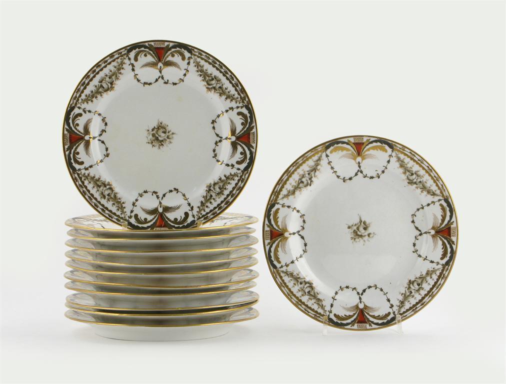 Appraisal: A set of twelve English porcelain plates