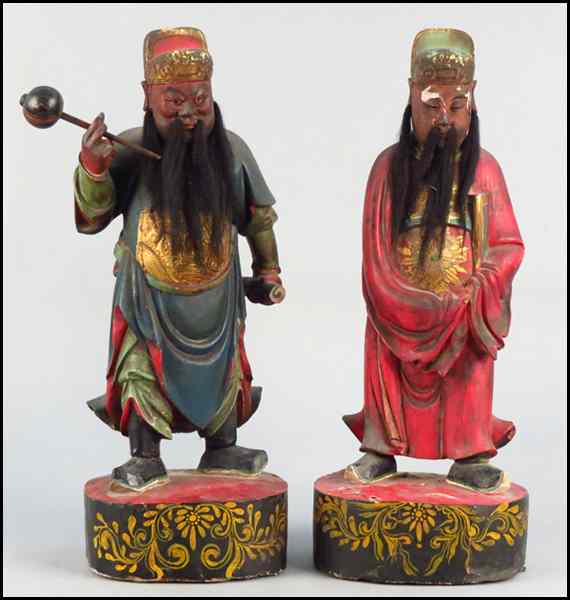 Appraisal: TWO CHINESE POLYCHROME FIGURES Height '' Condition No Specific Condition