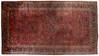 Appraisal: Sarouk rug repeating floral designs on burgundy field s ft