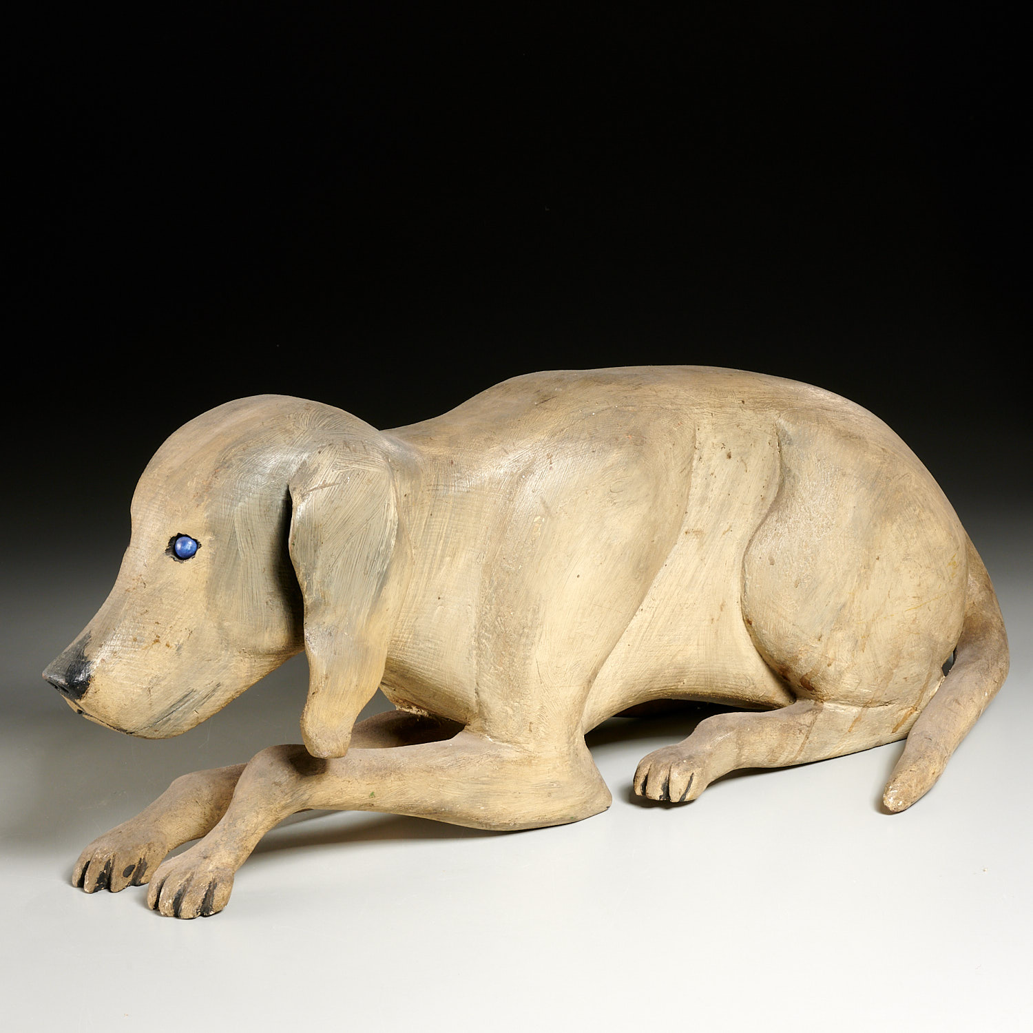 Appraisal: LARGE AMERICAN FOLK ART MODEL OF A HOUND Early th